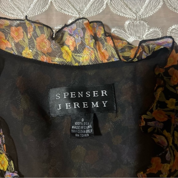 Spenser Jeremy Floral and Butterfly Women's 100% Silk Maxi Dress. -Size 8 -DR05 - Picture 7 of 9